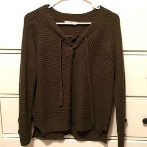 Long Sleeve Sweater with Drawstrings